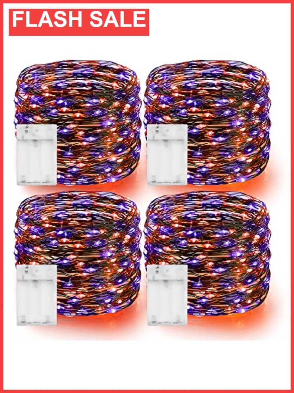 4 Pack Fairy String Lights 80FT 240LED Copper Wire Battery Operated Waterproof